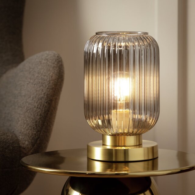 Argos Home Tall Glass Battery Powered Table Lamp - Clear - image 1