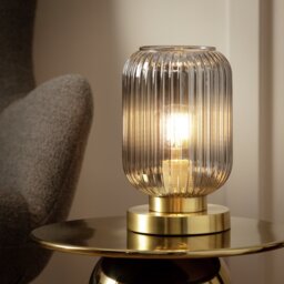 Argos Home Tall Glass Battery Powered Table Lamp - Clear - thumbnail 1