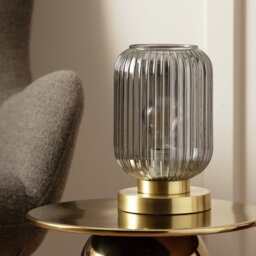 Argos Home Tall Glass Battery Powered Table Lamp - Clear - thumbnail 2