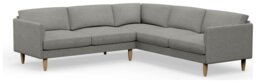 Hutch Fabric Curve Arm 7 Seater Corner Sofa - Dove Grey - thumbnail 1