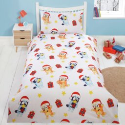Bluey Christmas Cotton Blue & White Kids Bedding Set- Single - thumbnail 2
