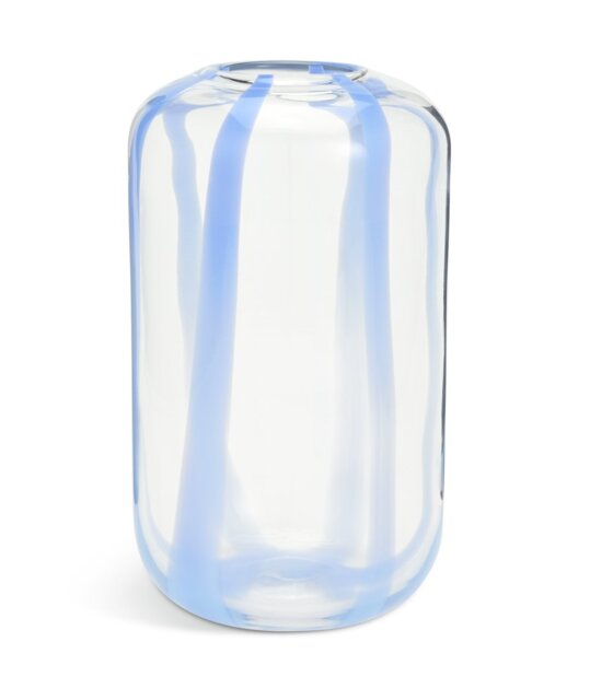Habitat Art Glass Stripe Vase - Blue
