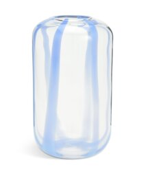 Habitat Art Glass Stripe Vase - Blue - thumbnail 1