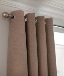 Habitat Chenille Eyelet Curtains - Oatmeal - 168x229cm