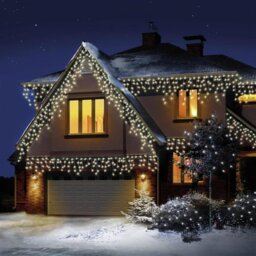 Premier Decorations Warm White LED Christmas Icicles Lights - thumbnail 1