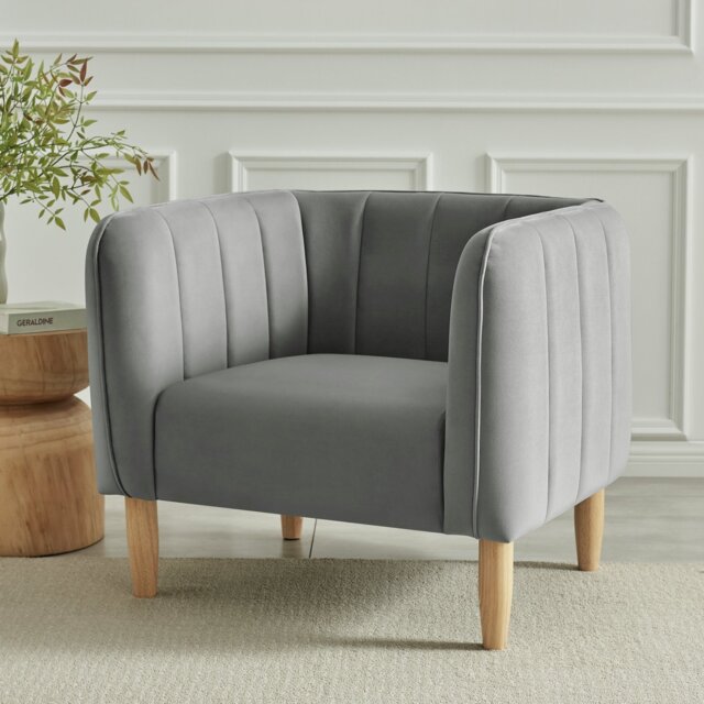 Argos Home Pandora Velvet Armchair - Grey - image 1