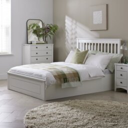 Argos Home Aspley Double Wooden Ottoman Bed Frame - White - thumbnail 1
