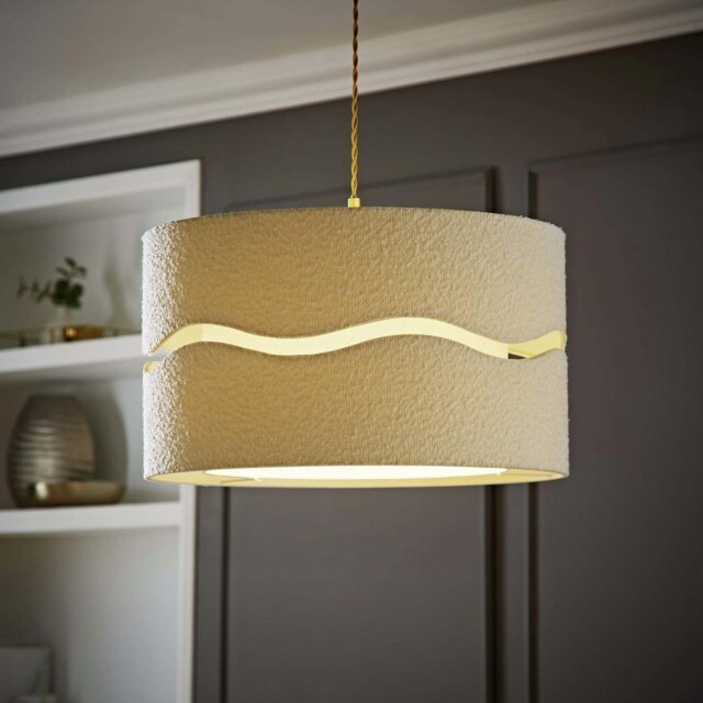 ValueLights Livie Natural Boucle Easy Fit Lampshade - 48cm - image 1