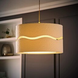 ValueLights Livie Natural Boucle Easy Fit Lampshade - 48cm - thumbnail 2
