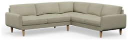 Hutch Fabric Round Arm 6 Seater Corner Sofa - Oat - thumbnail 1