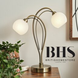 BHS Acacia Table Lamp - Brass - thumbnail 2