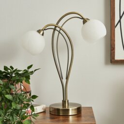 BHS Acacia Table Lamp - Brass - thumbnail 1