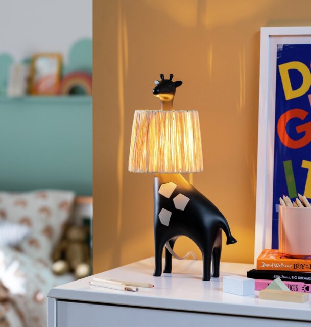 Habitat Kids Giraffe Rattan Table Lamp - Black - image 1