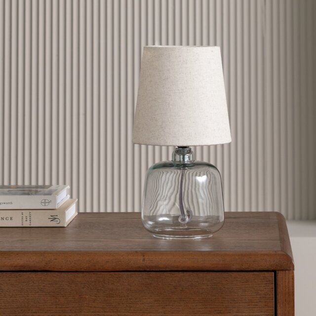 Argos Home Cabras Glass Table Lamp - Natural - image 1