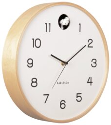 Karlsson Natural Cuckoo Analogue Wall Clock - Birch White - thumbnail 2