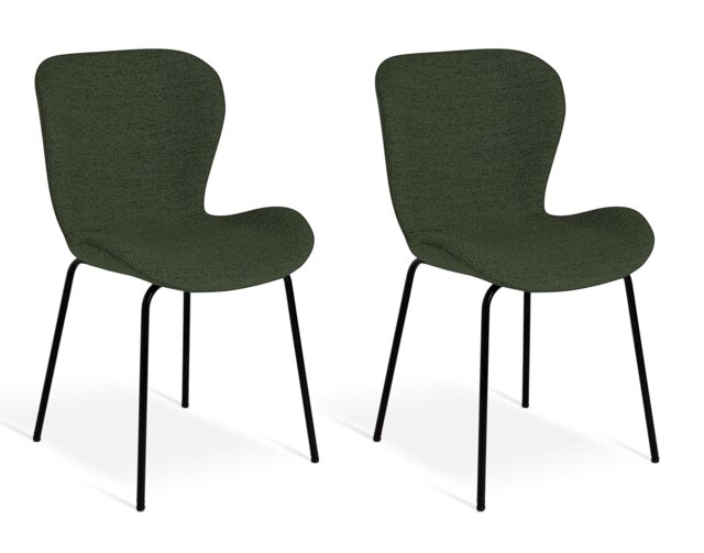 Habitat Etta Pair of Fabric Dining Chair - Green - image 1