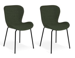 Habitat Etta Pair of Fabric Dining Chair - Green