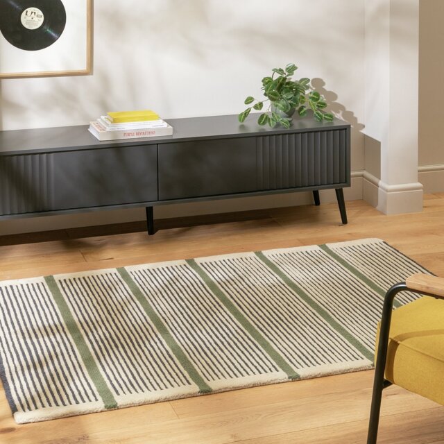 Habitat Archive Industrial Stripe Pile Rug - 160x230cm - image 1