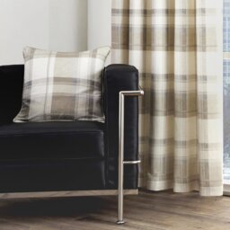 Fusion Balmoral Check Eyelet Curtains - Natural - 229x229cm - thumbnail 2
