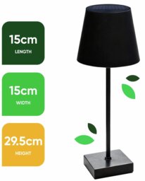 Streetwize Garden Black Solar Table Lamp - Pack of 2 - thumbnail 2