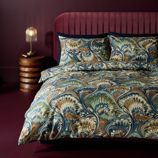 Habitat Cotton Marbled Print Blue Bedding Set - Double - image 1
