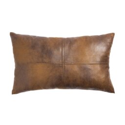 Argos Home Faux Leather Cushion Tan - 50x30cm - thumbnail 2