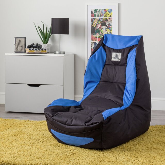 Kaikoo Teen Playstation Gaming Bean Bag - Blue & Black - image 1