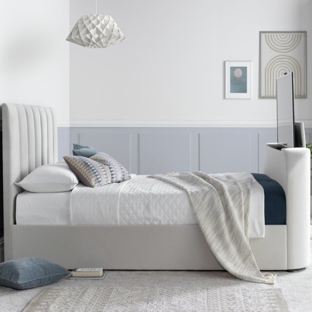 Time4Sleep Lucille Double TV Bed Frame - Natural - image 1