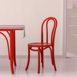 Habitat 60 Larsa Pair of Solid Wood Dining Chairs - Red - thumbnail 1