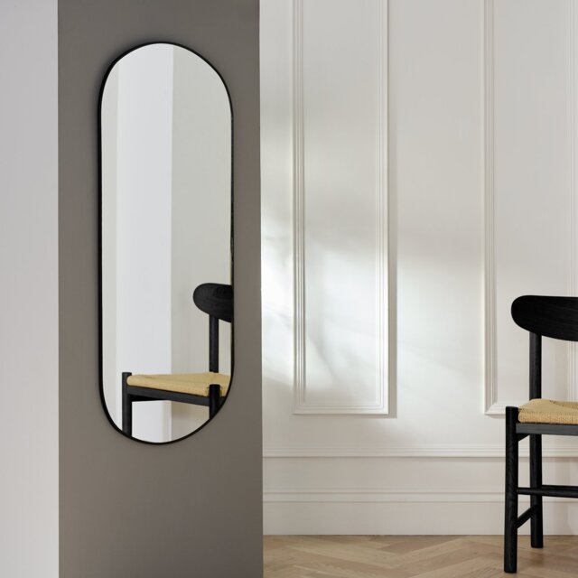 Habitat Black Pill Wall Mirror - 100x60cm - image 1
