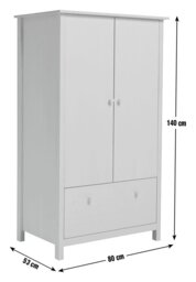 Argos Home Scandinavia Short 2 Door Wardrobe - Ink Blue - thumbnail 2