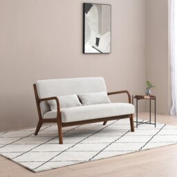 Kyoto Leah Fabric 2 Seater Sofa - Natural - thumbnail 2