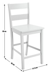 Argos Home Chicago Bar Stool - Off White - thumbnail 2