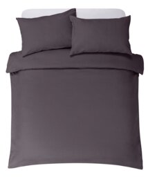 Habitat Brushed Cotton Plain Charcoal Bedding Set - Double - thumbnail 1