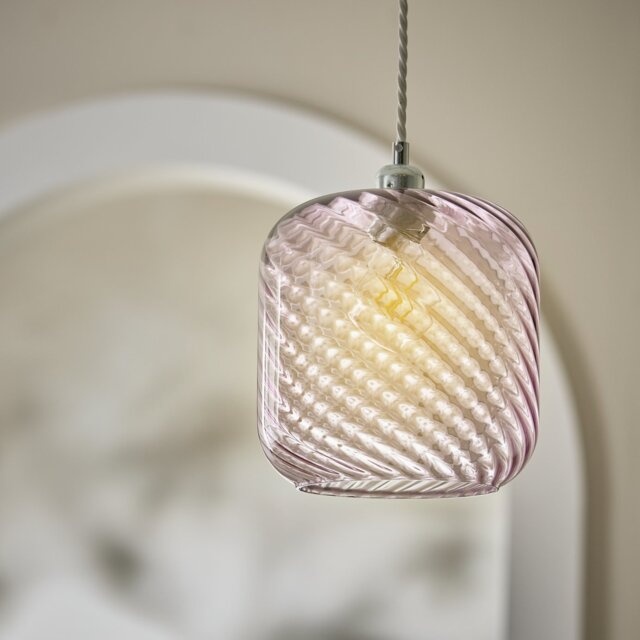 Argos Home Swirl Lilac Glass Easy Fit Lampshade - 20.5cm - image 1