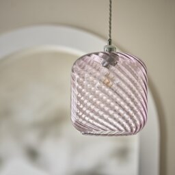 Argos Home Swirl Lilac Glass Easy Fit Lampshade - 20.5cm - thumbnail 2