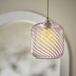 Argos Home Swirl Lilac Glass Easy Fit Lampshade - 20.5cm - thumbnail 1