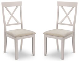 Julian Bowen Davenport Pair of Dining Chairs - Grey - thumbnail 1