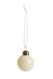 Argos Home Pack of 6 Glass Mini Christmas Bauble - Ivory - thumbnail 2