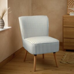 Argos Home Eppy Fabric Accent Chair - Blue & White - thumbnail 1