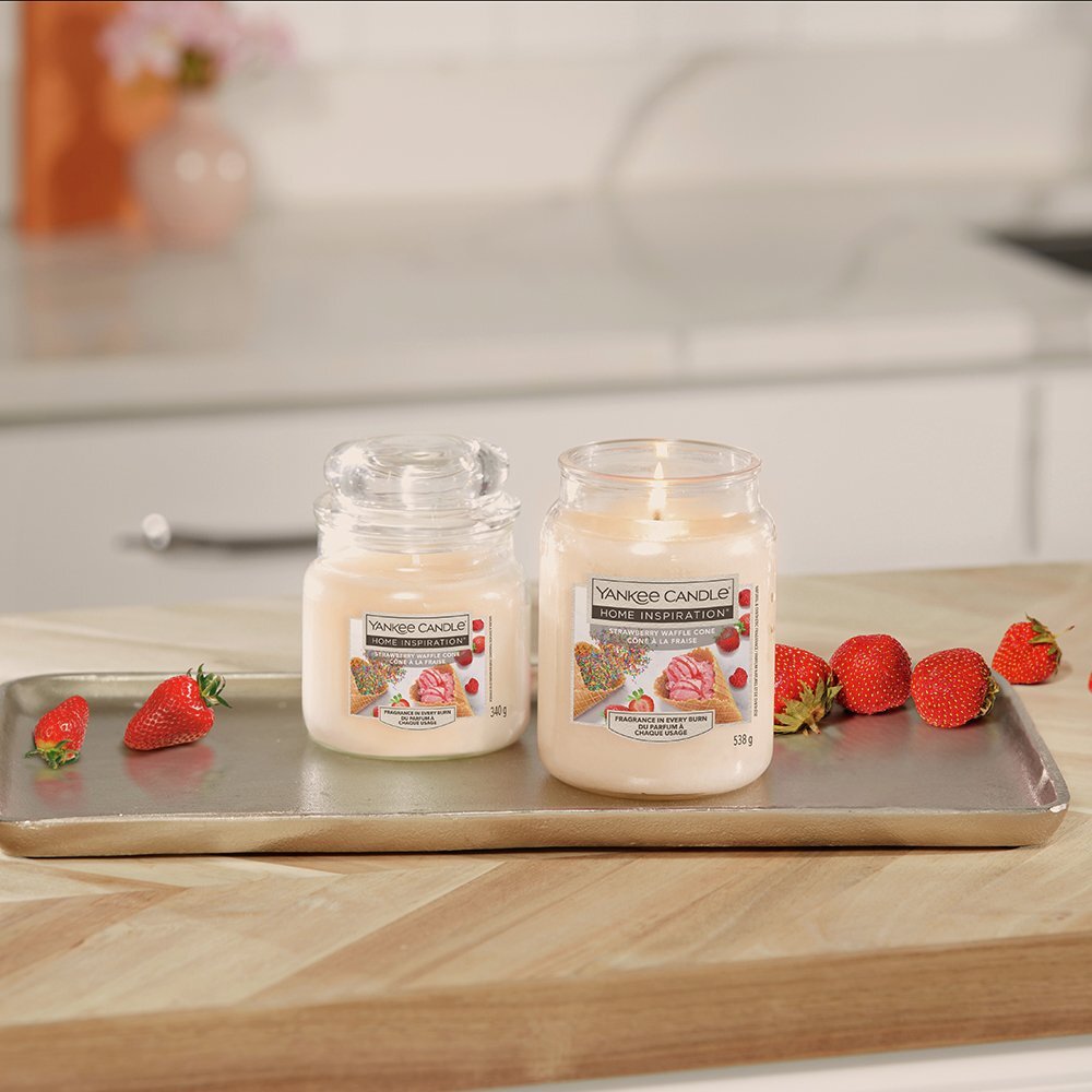 Yankee Home Inspiration Large Candle- Strawberry Waffle Cone by