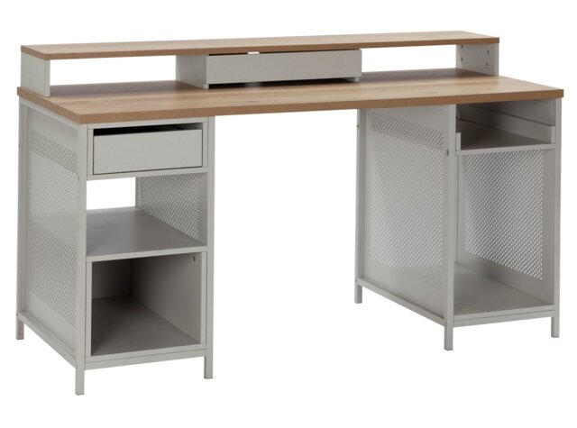 Argos Home Modular 1 Drawer Gaming Desk - Oak Effect & Grey - image 1