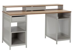 Argos Home Modular 1 Drawer Gaming Desk - Oak Effect & Grey