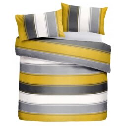 Fusion Betley Stripe Mustard Bedding Set - Double - thumbnail 2