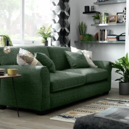 Argos Home Lisbon Fabric 4 Seater Sofa - Green