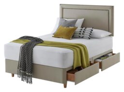 Silentnight Toulouse Superking 4 Drawer Divan Set- Sandstone - thumbnail 1
