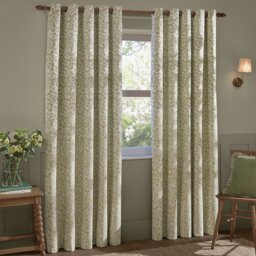 Wylder Grace Leaf Eyelet Curtains - Sage Green - 168x229cm - thumbnail 2