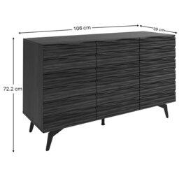 GFW Bantham 3 Door Sideboard - Walnut - thumbnail 2