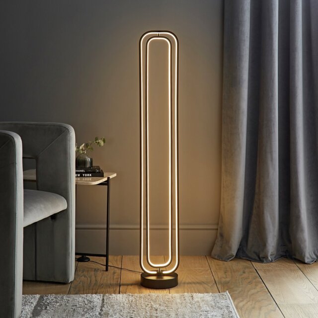 ValueLights Infinity Adjustable Revolving LED Base Only Floor Lamp - Black - image 1