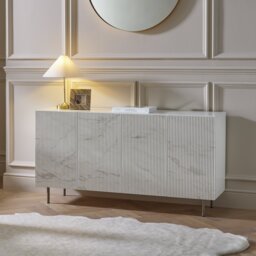 Argos Home  Shayla 4 Door Large Sideboard - Marble Effect - thumbnail 1